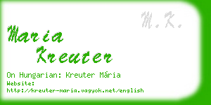 maria kreuter business card