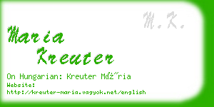 maria kreuter business card